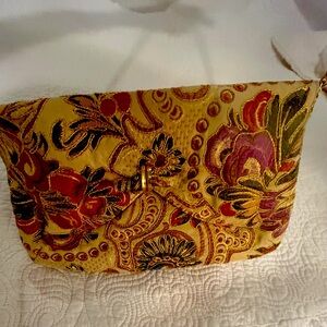 Rodo embroidered purse with gold tone shoulder chain